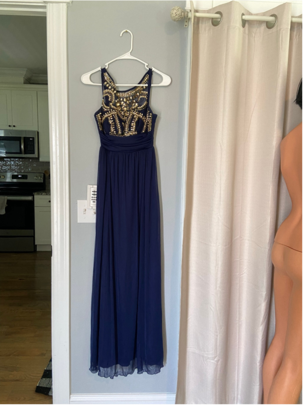 B. Darlin blue and gold dress, size 1/2 - Picture 2 of 6